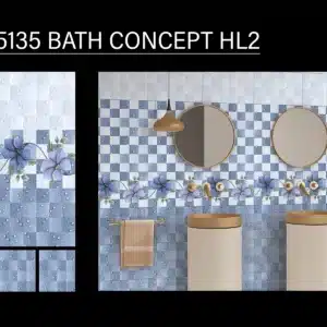 5135 HL2 tile – 18x12 inch bath wall tile with highlighter | Johnson Tiles from Tile House showroom in Puzhal