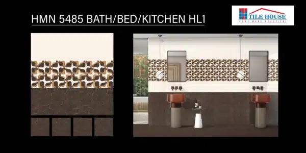HMN 5485 HL1 – 18x12 inch wall tile for bath, bed & kitchen | Johnson Tiles | Tile House showroom, Vadapalani, Chennai