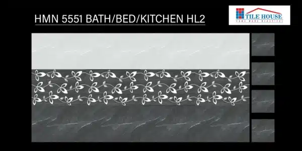 5551 HL2 tile – 18x12 inch wall concept for kitchen, bath & bed | Johnson Tiles at Tile House showroom, Redhills