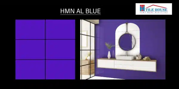 HMN AL Blue – 18x12 inch rich blue wall tile from Johnson Tiles | Available at Tile House showroom in Redhills