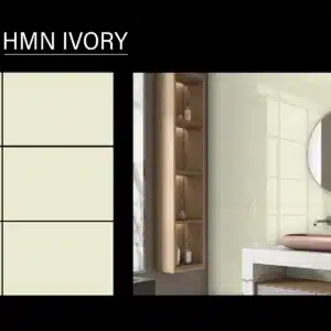 HMN Ivory – 18x12 inch plain ivory wall tile by Johnson Tiles | Available at Tile House Madipakkam showroom, Chennai