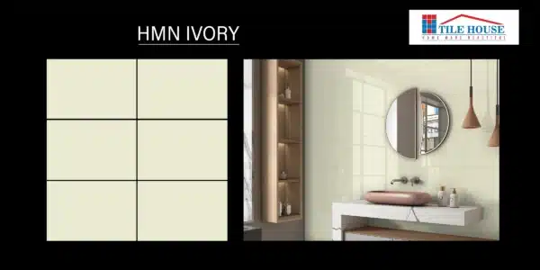 HMN Ivory – 18x12 inch plain ivory wall tile by Johnson Tiles | Available at Tile House Madipakkam showroom, Chennai