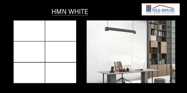 HMN White – 18x12 inch plain white wall tile by Johnson Tiles | Available at Tile House showroom in Redhills, Chennai