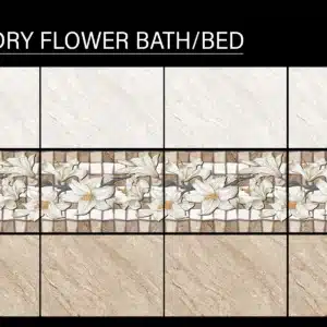 Dry Flower tile – 18x12 inch nature-inspired bath/bed tile | Johnson Tiles from Tile House Vadapalani