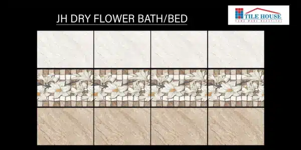 Dry Flower tile – 18x12 inch nature-inspired bath/bed tile | Johnson Tiles from Tile House Vadapalani