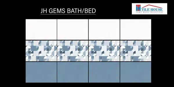 Gems wall tile – 18x12 inch decorative concept for bath/bedroom | Johnson Tiles from Tile House Mint