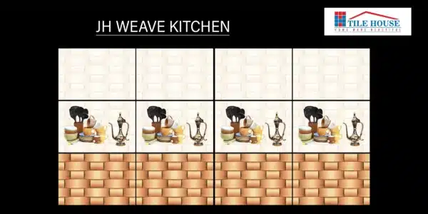 Weave kitchen tile – 18x12 inch wall tile with texture pattern | Johnson Tiles from Puzhal showroom – Tile House