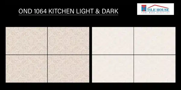 OND 1064 – 18x12 inch kitchen tile with light & dark wall concept | Johnson Tiles | Tile House showroom, Vadapalani