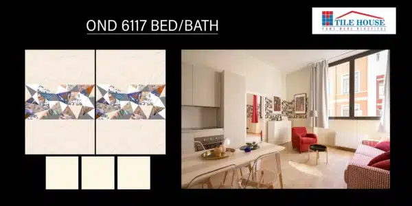 6117 HL tile – 2x1 ft wall tile with neutral tones for bath/bed | Johnson Tiles at Tile House, Mint