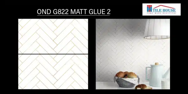 G822 Matt Glue 3 – matte textured 2x1 ft HL tile | Johnson Tiles from Tile House, Mint