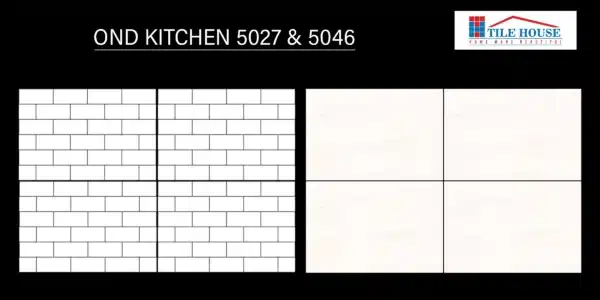OND 5027 & 5046 – 18x12 inch kitchen wall tiles with coordinated design | Johnson Tiles at Tile House showroom, Redhills