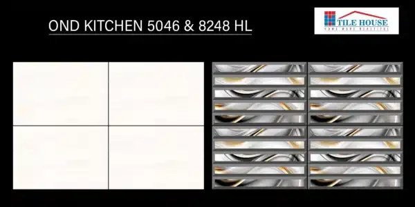 OND 5046 & 8248 HL – 18x12 inch kitchen tile combo with highlight concept | Johnson Tiles | Tile House, Vadapalani