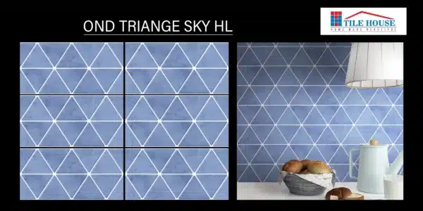 Triangle Sky HL tile – 2x1 ft blue geometric decor wall tile | Johnson Tiles in Madipakkam – Tile House