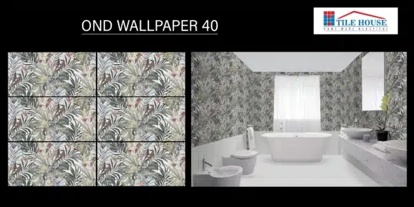 Wallpaper 40 HL – 2x1 ft wallpaper-style wall tile | Johnson Tiles at Tile House, Mint showroom
