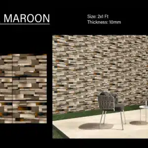 Aria Maroon – 2x1 ft elevation tile with bold color for exteriors | Johnson Tiles | Tile House showroom, Redhills