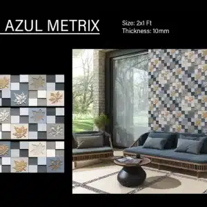 RY Botanic Azul Metrix – 2x1 ft elevation tile for exteriors | Johnson Tiles | Available at Tile House Redhills, Chennai