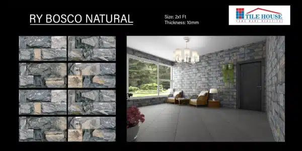 RY Bosco Natural – 2x1 ft elevation tile for exterior wall cladding | Johnson Tiles at Tile House showroom, Madipakkam
